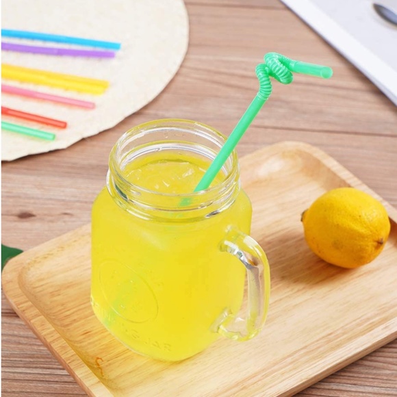 NEW! 200 Pcs Colorful Plastic Long Flexible Straws - Picture 5 of 7